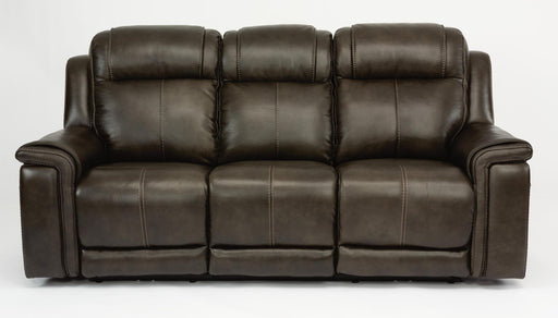 Flexsteel Latitudes Kingsley Leather Power Reclining Sofa w/Power Headrests - Holmwood's Furniture & Design Center (Somersworth, NH)
