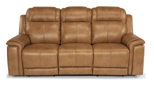 Flexsteel Latitudes Kingsley Leather Power Reclining Sofa w/Power Headrests - Holmwood's Furniture & Design Center (Somersworth, NH)