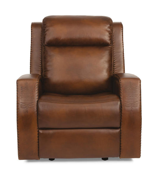 Flexsteel Latitudes Mustang Leather Power Gliding Recliner w/Power Headrests - Holmwood's Furniture & Design Center (Somersworth, NH)