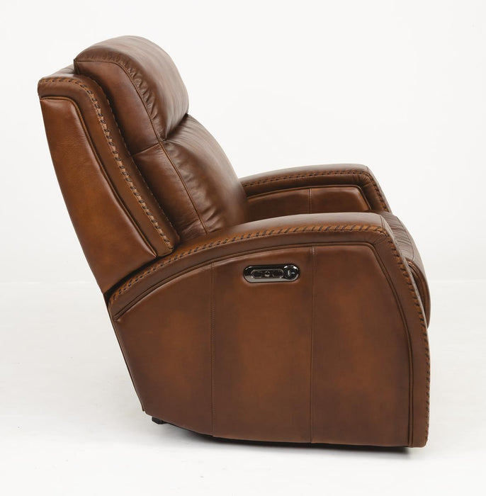 Flexsteel Latitudes Mustang Leather Power Gliding Recliner w/Power Headrests - Holmwood's Furniture & Design Center (Somersworth, NH)