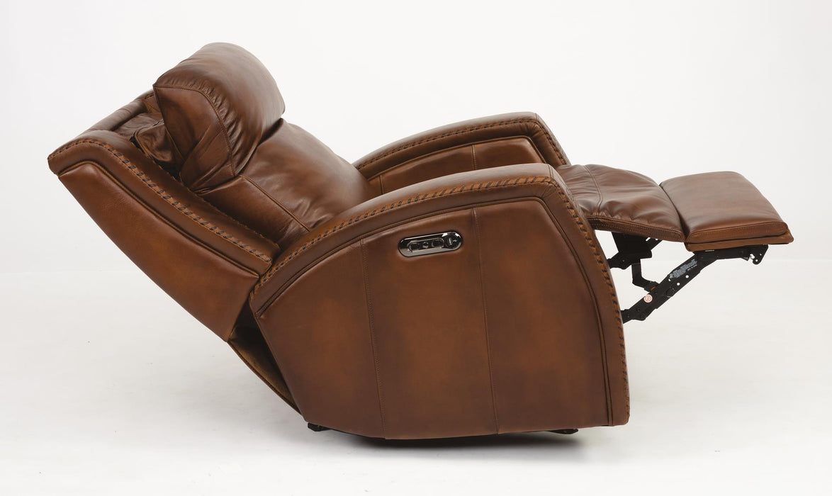 Flexsteel Latitudes Mustang Leather Power Gliding Recliner w/Power Headrests - Holmwood's Furniture & Design Center (Somersworth, NH)