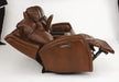 Flexsteel Latitudes Mustang Leather Power Reclining Loveseat w/Console & Power Headrests - Holmwood's Furniture & Design Center (Somersworth, NH)