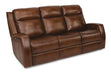Flexsteel Latitudes Mustang Leather Power Reclining Sofa w/Power Headrests - Holmwood's Furniture & Design Center (Somersworth, NH)