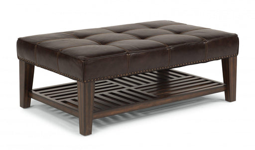 Flexsteel Latitudes Port Royal Leather Cocktail Ottoman - Holmwood's Furniture & Design Center (Somersworth, NH)
