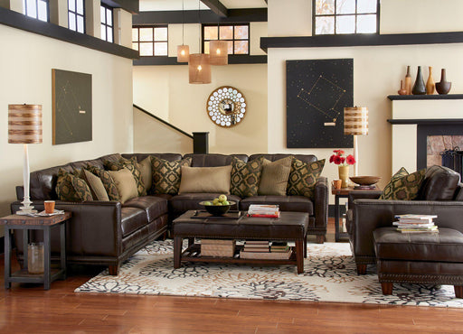 Flexsteel Latitudes Port Royal Leather Cocktail Ottoman - Holmwood's Furniture & Design Center (Somersworth, NH)