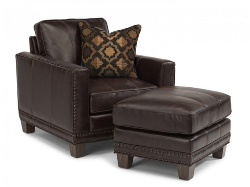 Flexsteel Latitudes Port Royal Leather Ottoman - Holmwood's Furniture & Design Center (Somersworth, NH)