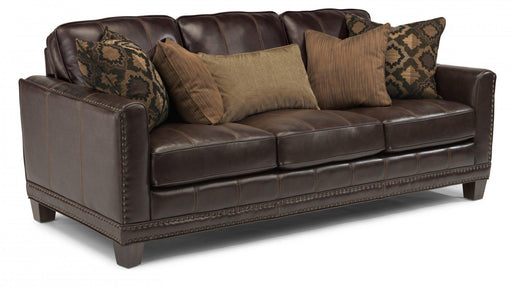 Flexsteel Latitudes Port Royal Leather Sofa - Holmwood's Furniture & Design Center (Somersworth, NH)