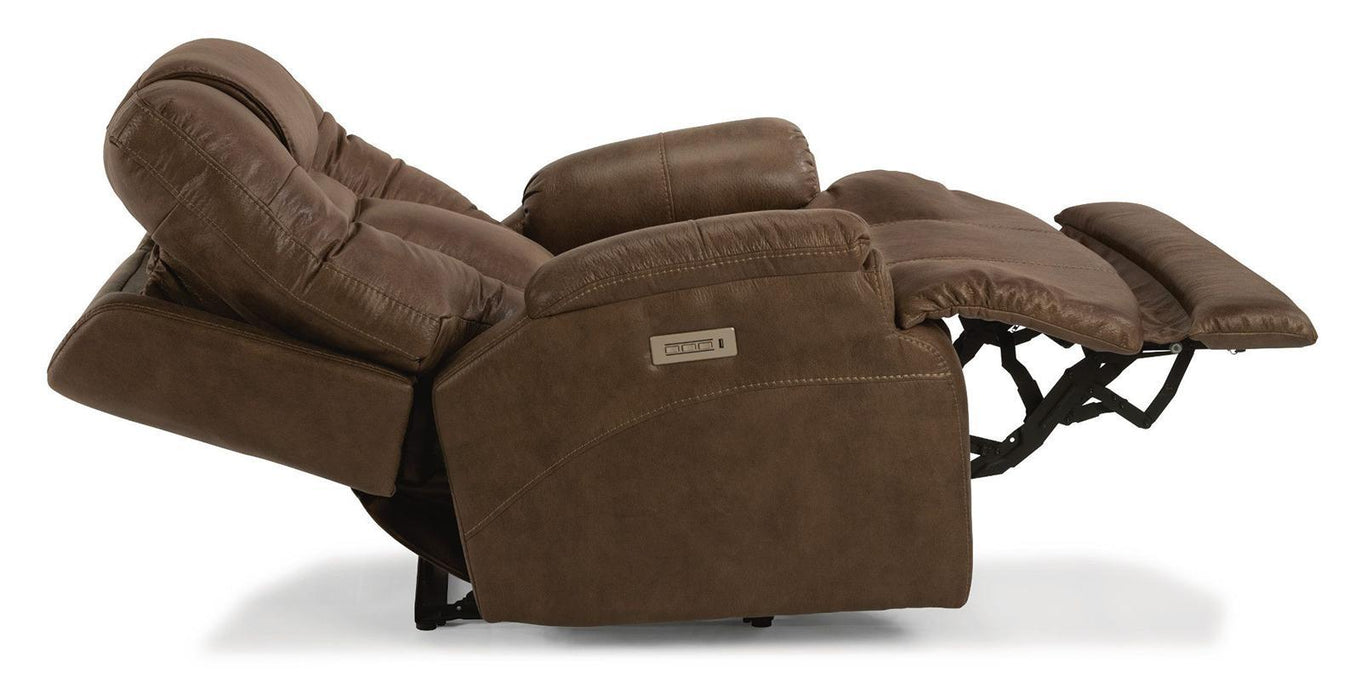 Flexsteel Marley Power Recliner with Power Headrest and Lumbar - Holmwood's Furniture & Design Center (Somersworth, NH)