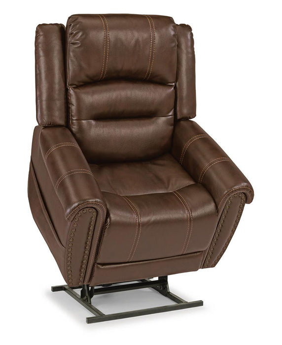 Flexsteel Oscar Power Lift Recliner with Power Headrest and Lumbar - Holmwood's Furniture & Design Center (Somersworth, NH)