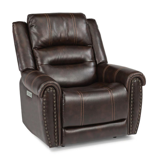Flexsteel Oscar Power Recliner with Power Headrest and Lumbar - Holmwood's Furniture & Design Center (Somersworth, NH)