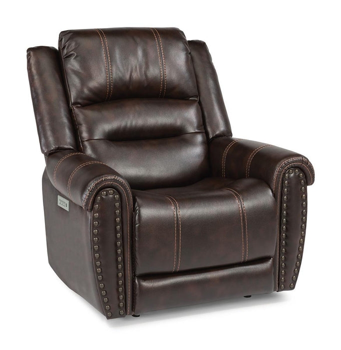 Flexsteel Oscar Power Recliner with Power Headrest and Lumbar - Holmwood's Furniture & Design Center (Somersworth, NH)