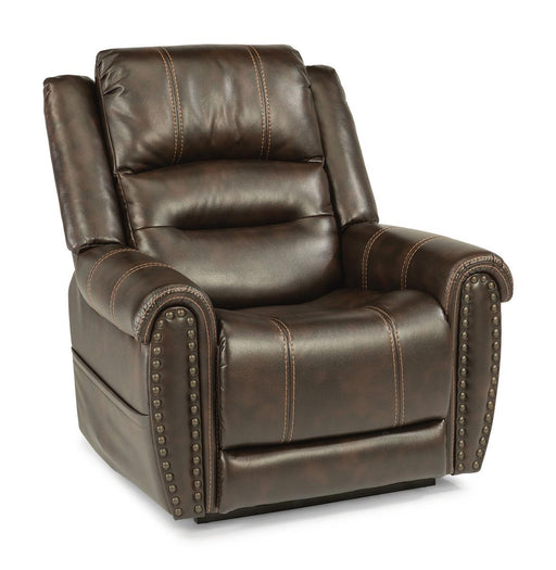 Flexsteel Oscar Power Recliner with Power Headrest and Lumbar - Holmwood's Furniture & Design Center (Somersworth, NH)
