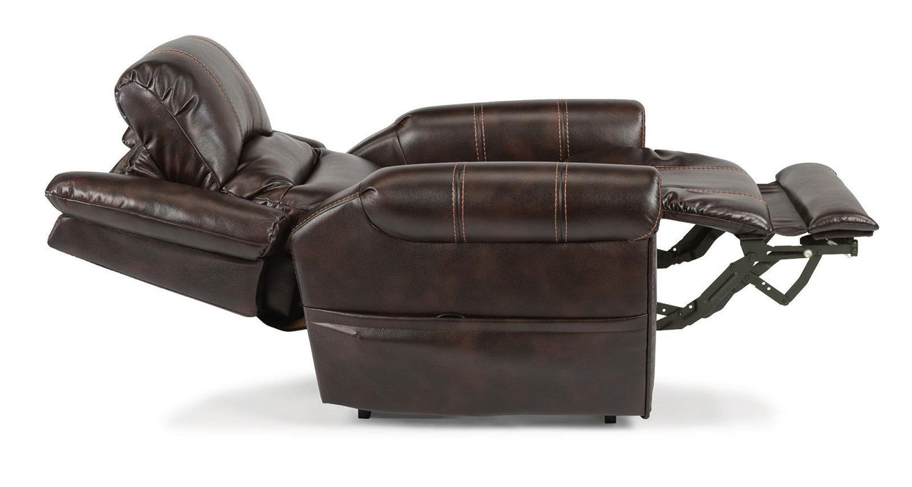 Flexsteel Oscar Power Recliner with Power Headrest and Lumbar - Holmwood's Furniture & Design Center (Somersworth, NH)