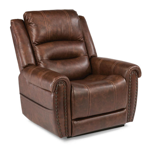 Flexsteel Oscar Power Recliner with Power Headrest and Lumbar - Holmwood's Furniture & Design Center (Somersworth, NH)