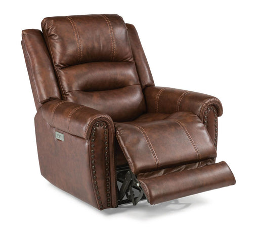 Flexsteel Oscar Power Recliner with Power Headrest and Lumbar - Holmwood's Furniture & Design Center (Somersworth, NH)