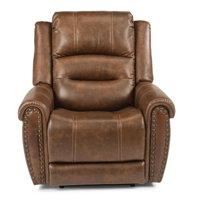 Flexsteel Oscar Power Recliner with Power Headrest and Lumbar - Holmwood's Furniture & Design Center (Somersworth, NH)