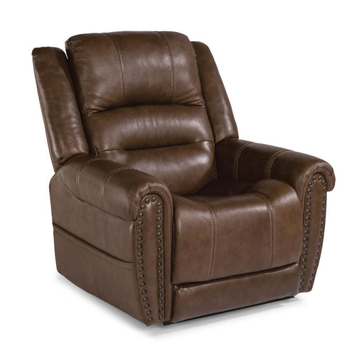 Flexsteel Oscar Power Recliner with Power Headrest and Lumbar - Holmwood's Furniture & Design Center (Somersworth, NH)
