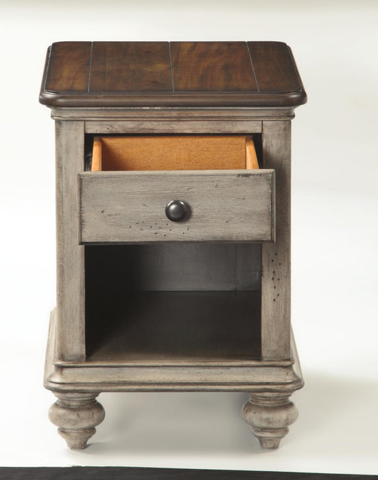 Flexsteel Plymouth Chairside Table in Two-Tone - Holmwood's Furniture & Design Center (Somersworth, NH)