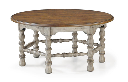 Flexsteel Plymouth Round Cocktail Table in Two-Tone - Holmwood's Furniture & Design Center (Somersworth, NH)
