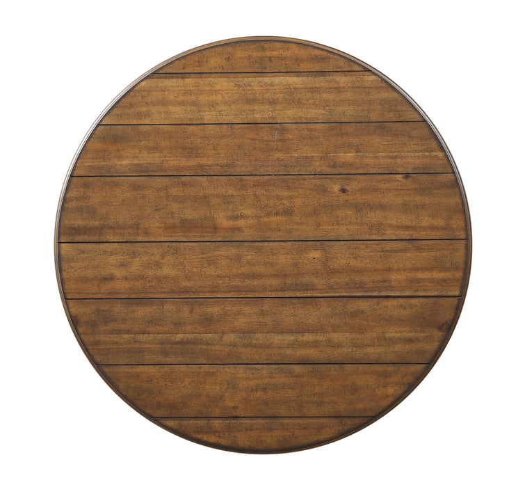 Flexsteel Plymouth Round Cocktail Table in Two-Tone - Holmwood's Furniture & Design Center (Somersworth, NH)