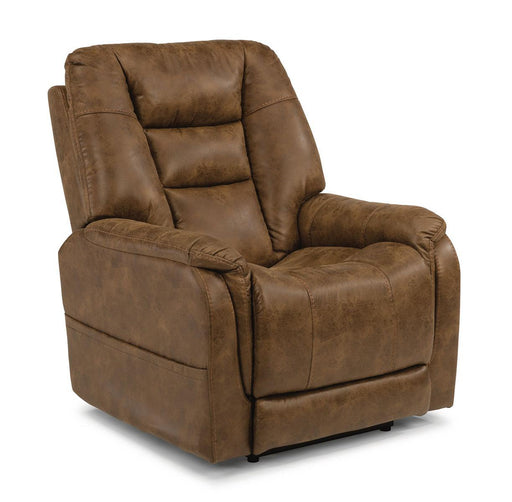 Flexsteel Theo Power Recliner with Power Headrest and Lumbar - Holmwood's Furniture & Design Center (Somersworth, NH)