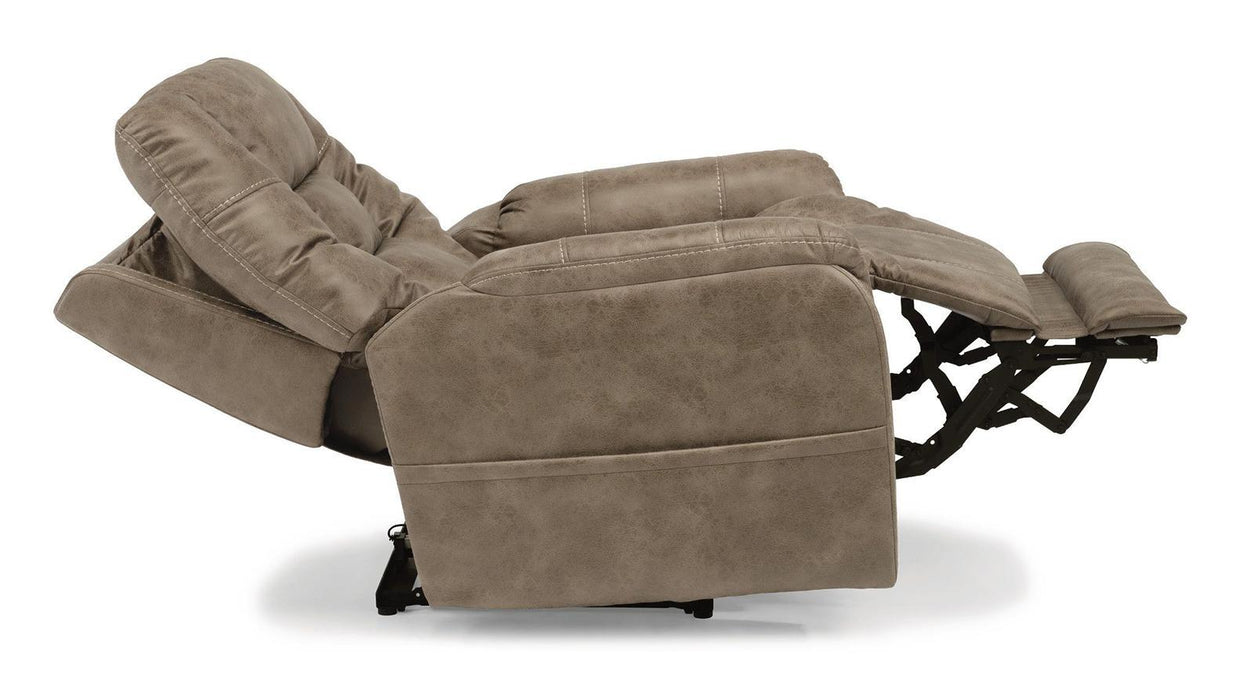 Flexsteel Theo Power Recliner with Power Headrest and Lumbar - Holmwood's Furniture & Design Center (Somersworth, NH)