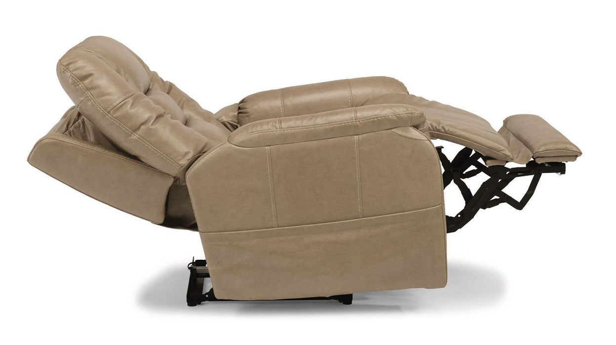 Flexsteel Theo Power Recliner with Power Headrest and Lumbar - Holmwood's Furniture & Design Center (Somersworth, NH)