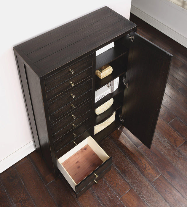 Flexsteel Wynwood Cologne Gentleman's Chest in Dark Brown - Holmwood's Furniture & Design Center (Somersworth, NH)