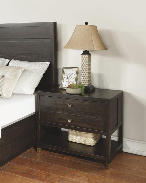 Flexsteel Wynwood Cologne Open Night Stand in Dark Brown - Holmwood's Furniture & Design Center (Somersworth, NH)