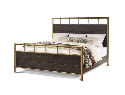 Flexsteel Wynwood Cologne California King Metal Panel Bed in Dark Brown - Holmwood's Furniture & Design Center (Somersworth, NH)