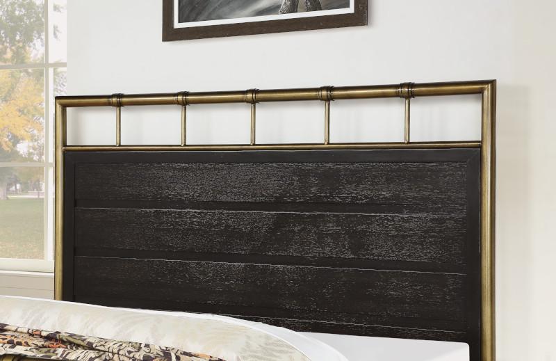 Flexsteel Wynwood Cologne Queen Metal Panel Bed in Dark Brown - Holmwood's Furniture & Design Center (Somersworth, NH)
