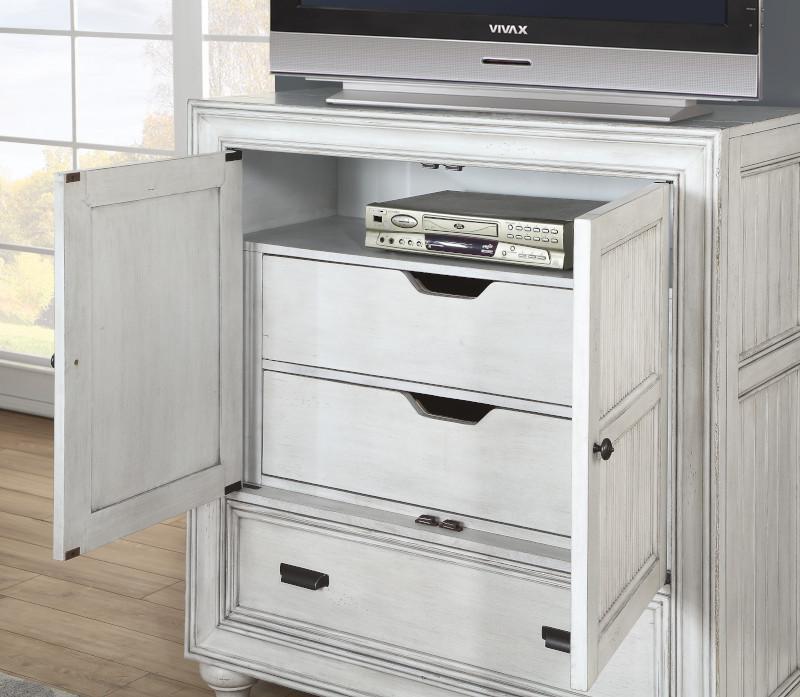 Flexsteel Wynwood Harmony Media Chest in White Wood - Holmwood's Furniture & Design Center (Somersworth, NH)