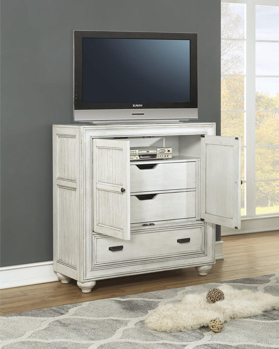 Flexsteel Wynwood Harmony Media Chest in White Wood - Holmwood's Furniture & Design Center (Somersworth, NH)