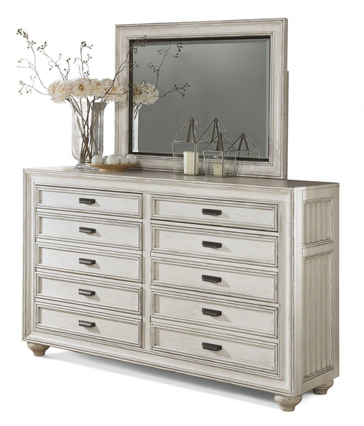Flexsteel Wynwood Harmony Mirror in White Wood - Holmwood's Furniture & Design Center (Somersworth, NH)