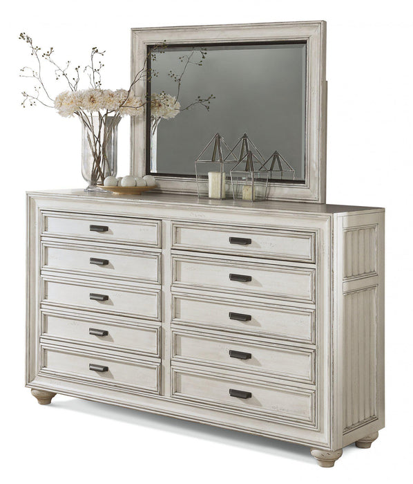 Flexsteel Wynwood Harmony Mirror in White Wood - Holmwood's Furniture & Design Center (Somersworth, NH)