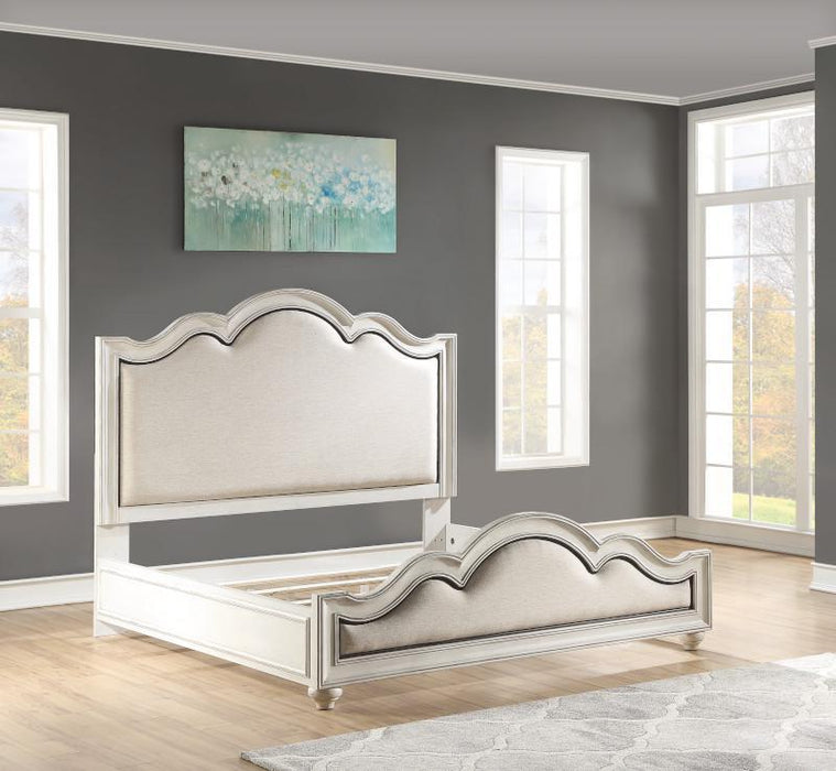 Flexsteel Wynwood Harmony Queen Upholstered Panel Bed in White Wood - Holmwood's Furniture & Design Center (Somersworth, NH)