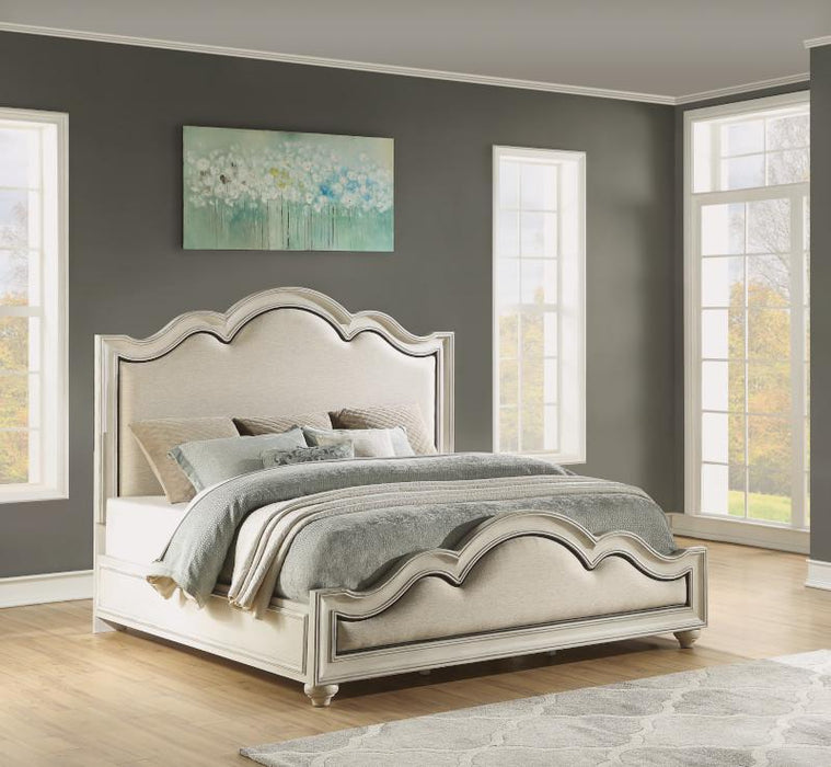 Flexsteel Wynwood Harmony Queen Upholstered Panel Bed in White Wood - Holmwood's Furniture & Design Center (Somersworth, NH)