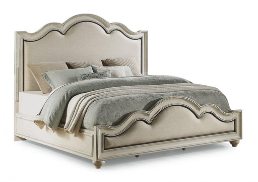 Flexsteel Wynwood Harmony King Upholstered Panel Bed in White Wood - Holmwood's Furniture & Design Center (Somersworth, NH)