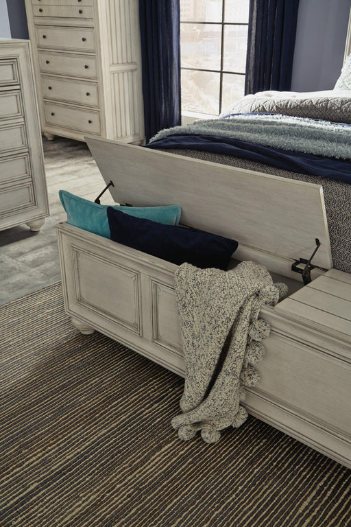 Flexsteel Wynwood Harmony King Upholstered Storage Bed in White Wood - Holmwood's Furniture & Design Center (Somersworth, NH)