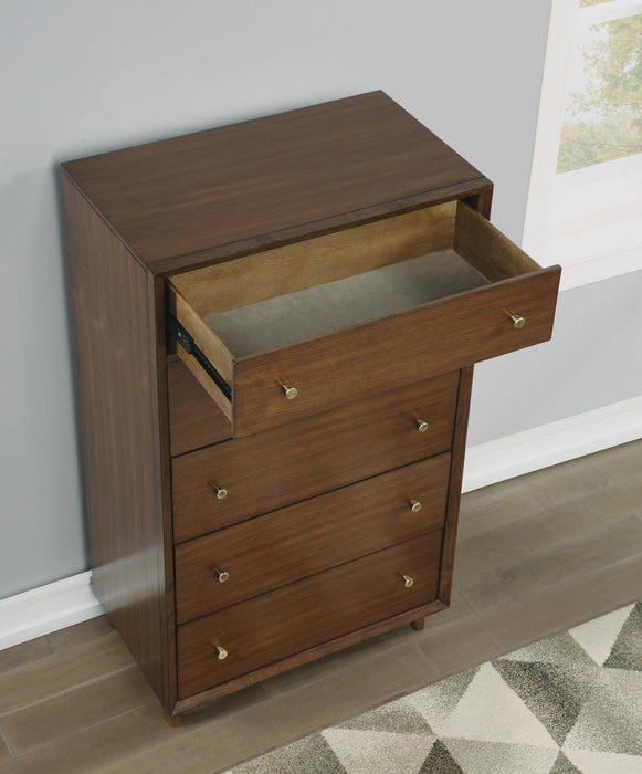 Flexsteel Wynwood Ludwig Drawer Chest in Medium Brown - Holmwood's Furniture & Design Center (Somersworth, NH)