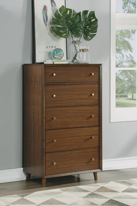 Flexsteel Wynwood Ludwig Drawer Chest in Medium Brown - Holmwood's Furniture & Design Center (Somersworth, NH)