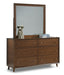 Flexsteel Wynwood Ludwig Mirror in Medium Brown - Holmwood's Furniture & Design Center (Somersworth, NH)