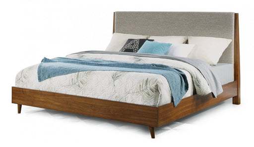 Flexsteel Wynwood Ludwig Upholstered Queen Platform Bed in Medium Brown - Holmwood's Furniture & Design Center (Somersworth, NH)