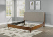 Flexsteel Wynwood Ludwig Upholstered King Platform Bed in Medium Brown - Holmwood's Furniture & Design Center (Somersworth, NH)