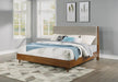 Flexsteel Wynwood Ludwig Upholstered Full Platform Bed in Medium Brown - Holmwood's Furniture & Design Center (Somersworth, NH)