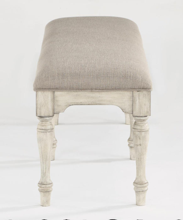 Flexsteel Wynwood Plymouth Bench in Gray - Holmwood's Furniture & Design Center (Somersworth, NH)