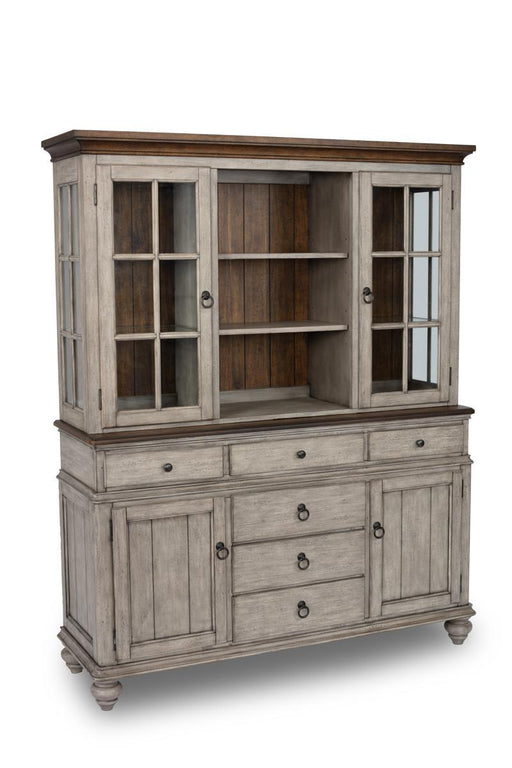 Flexsteel Wynwood Plymouth Buffet with Hutch in Two-Toned - Holmwood's Furniture & Design Center (Somersworth, NH)