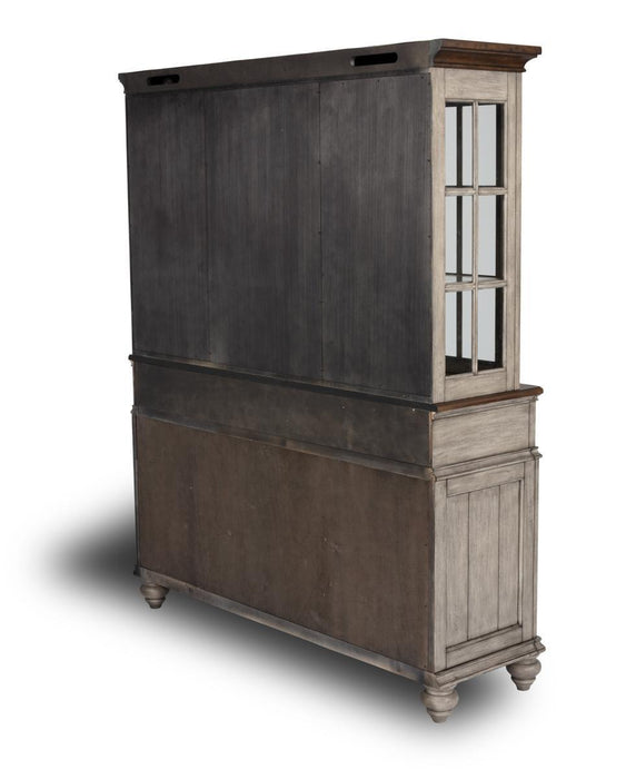 Flexsteel Wynwood Plymouth Buffet with Hutch in Two-Toned - Holmwood's Furniture & Design Center (Somersworth, NH)
