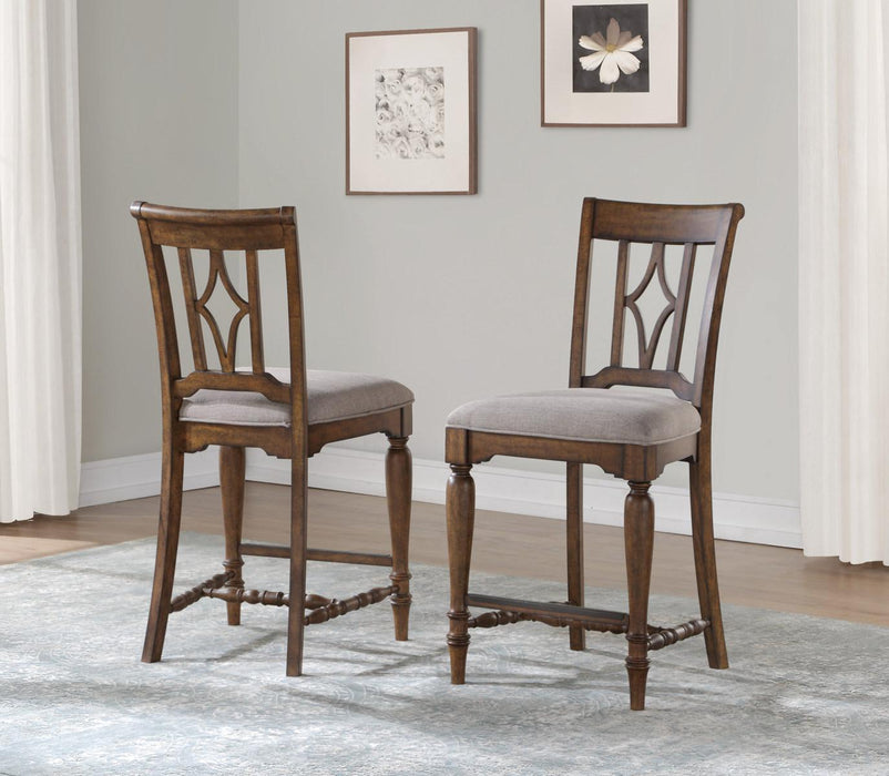 Flexsteel Wynwood Plymouth Counter Chair (Set of 2) in Brown - Holmwood's Furniture & Design Center (Somersworth, NH)
