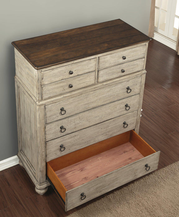 Flexsteel Wynwood Plymouth Drawer Chest in Whitewash Wood - Holmwood's Furniture & Design Center (Somersworth, NH)